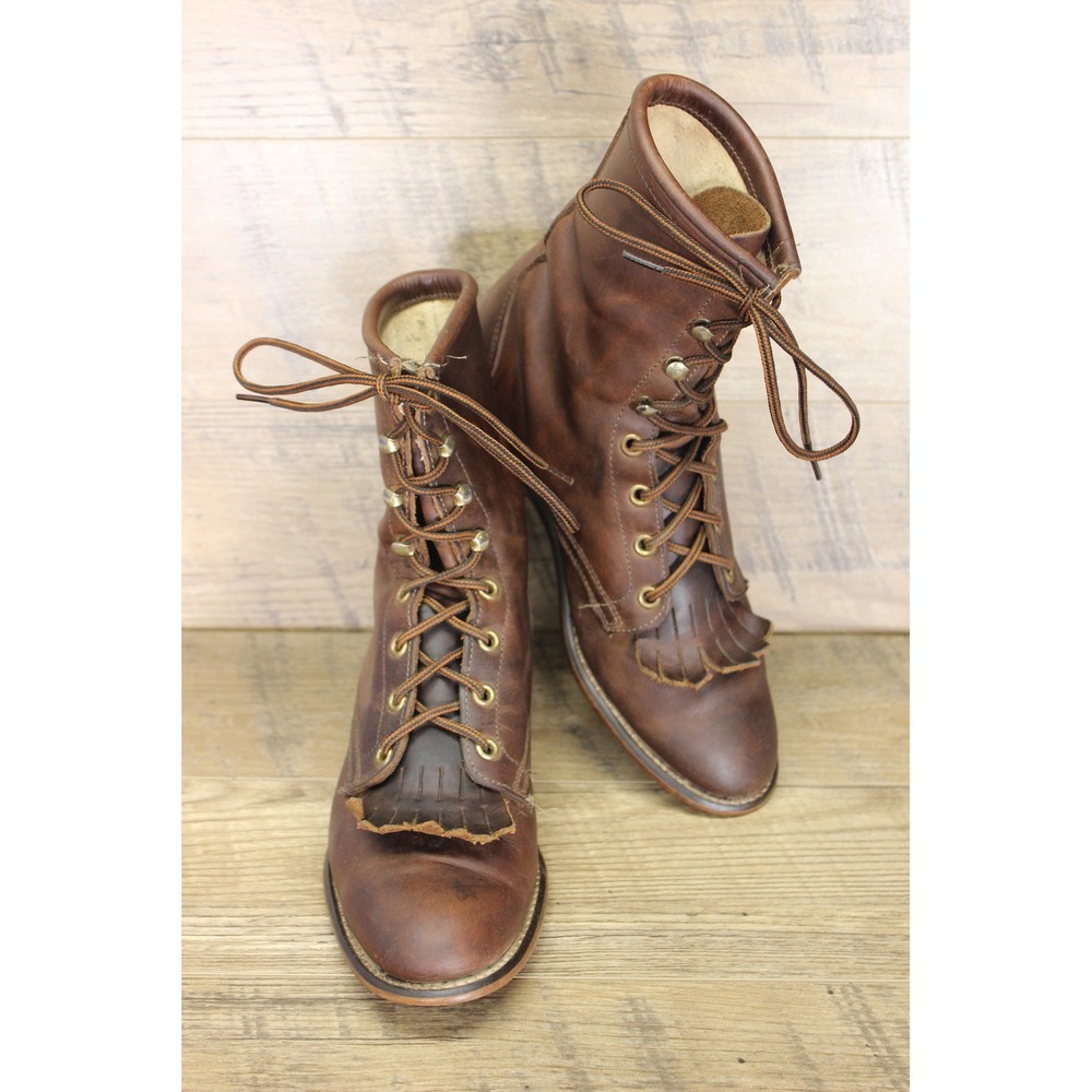 Vintage Leather Western Kiltie Roper Boots Women's 4.5 Utilitarian‎ Classic